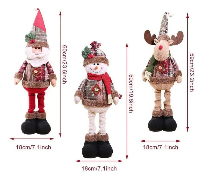 Trio muñeco navideño (Santa, Reno, Muñeco de navidad)