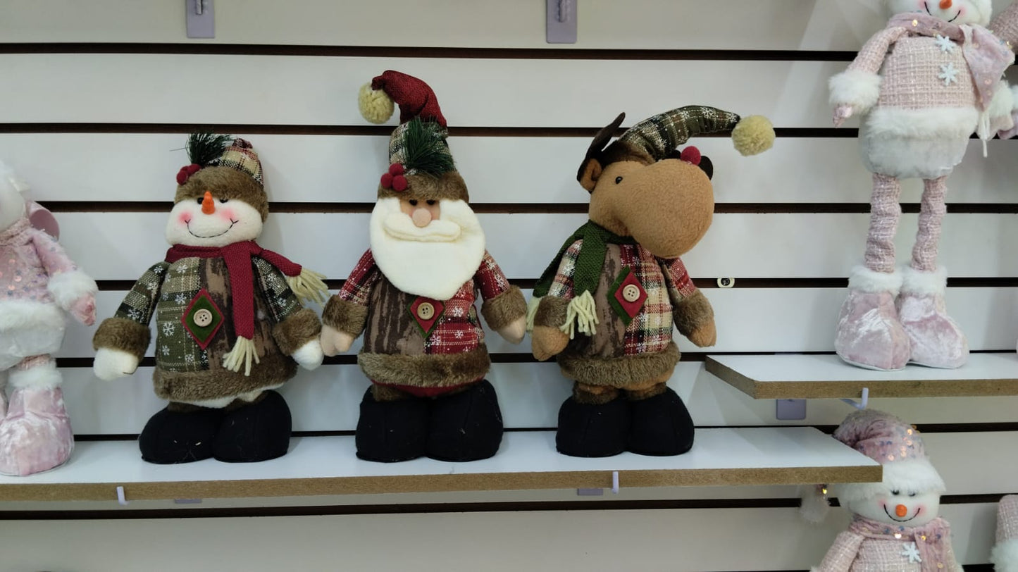 Trio muñeco navideño (Santa, Reno, Muñeco de navidad)