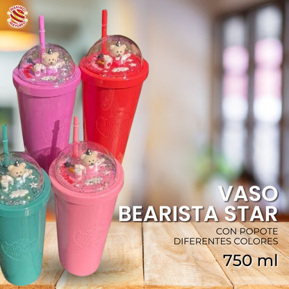 Vaso tipo Starbucks Barista tapa con estrellas