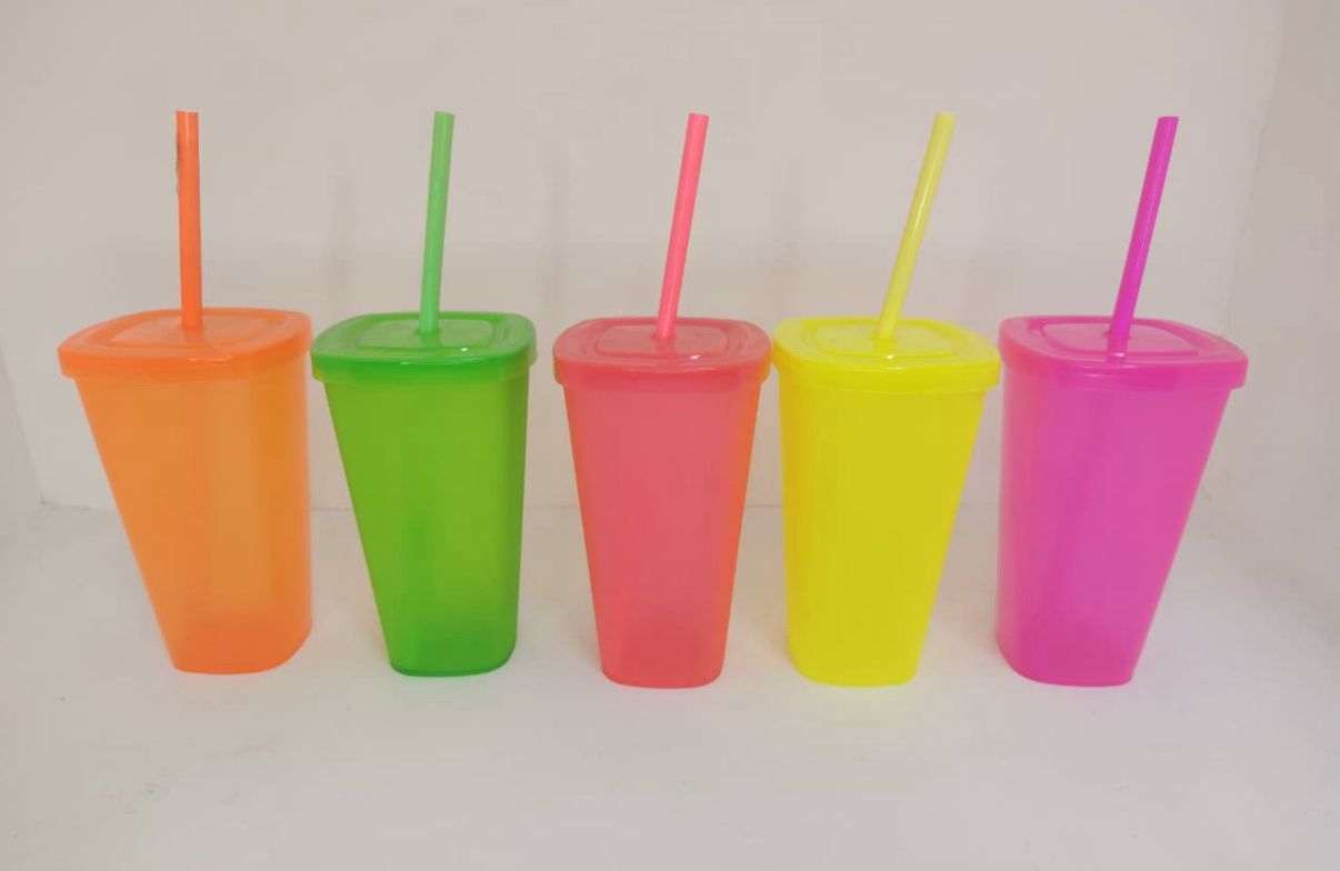 Vaso colores con popote